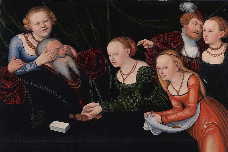 Lucas Cranach the Elder courtesans Norge oil painting art